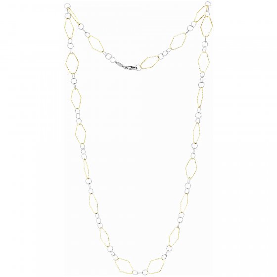 Kette 925/- Sterling Silber rhodiniert/vergoldet  80 cm 