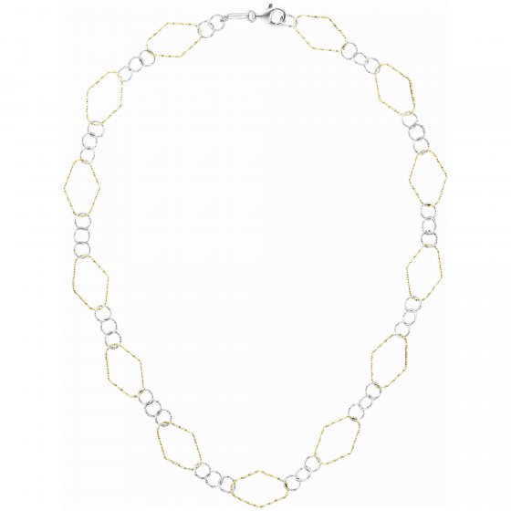 Kette 925/- Sterling Silber rhodiniert/vergoldet  50 cm 