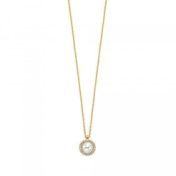 Collier 925/- Sterling Silber vergoldet  Zirkonia/SWZP 