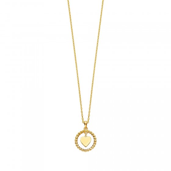 Collier 925/- Sterling Silber vergoldet mit beweglichem Herz 
