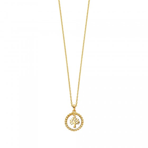 Collier 925/- Sterling Silber vergoldet mit beweglichem Baum 