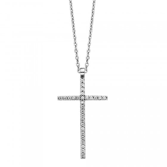 Anhänger mit Kette 925/- Sterling Silber rhodiniert mit Anhänger Kreuz 