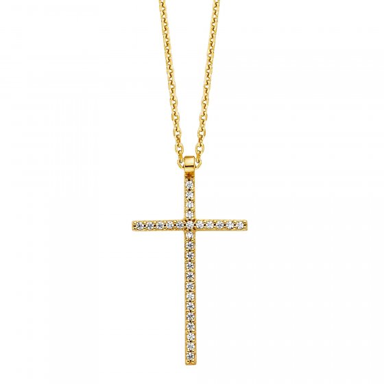 Anhänger mit Kette 925/- Sterling Silber vergoldet mit Anhänger Kreuz 