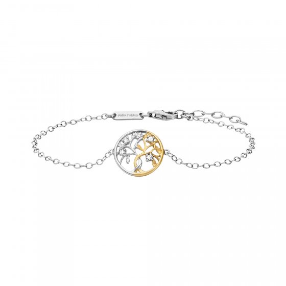 Armband 925 Silber rhodiniert teils vergoldet Liebesbaum Zirkonia 