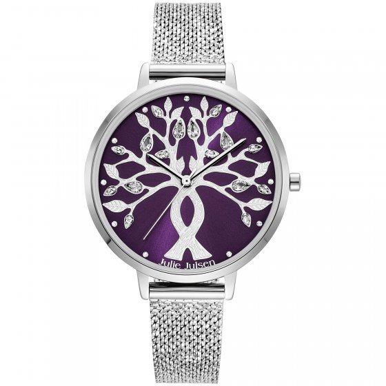 Damenuhr Edelstahl silberfarben Tree of Love silver purple 