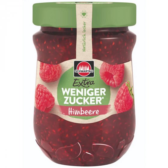 Schwartau Extra Himbeere Fruchtaufstrich mit Weniger Zucker 300g 