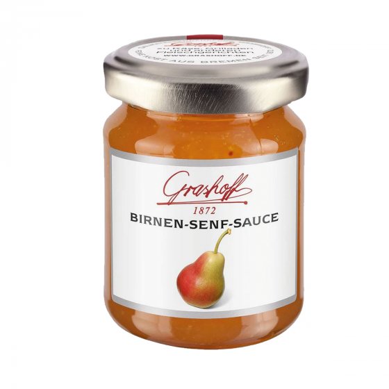 Grashoff Birnen Senf Sauce angenehm scharfer Delikatesssenf 125ml 