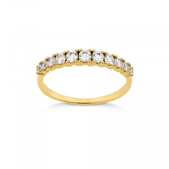 Ring Gold 333 mit 11 weißen Zirkonia-Steinen 