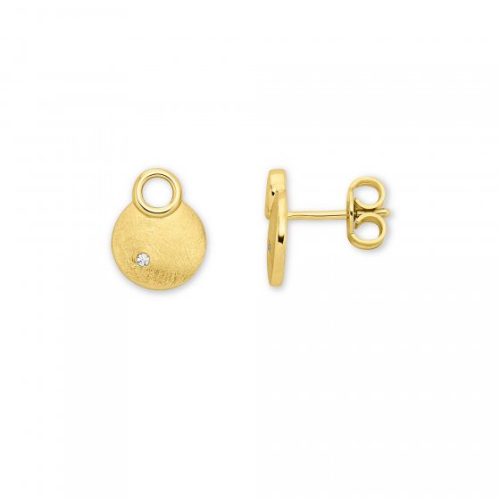 Ohrringe Gold 585 glanz/matt mit 2x Brillant 0,02ct. 