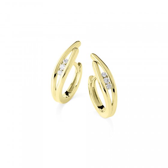 Ohrringe 585 Gold mit 6x Brillant zus. 0,10ct. 
