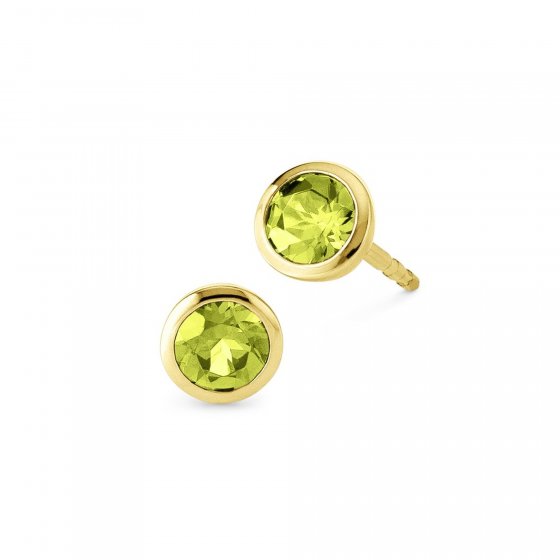 Ohrringe Gold 585 mit 2x Peridot rund 