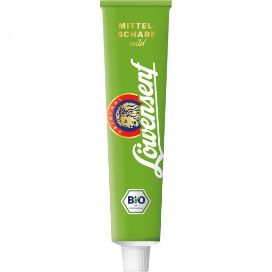 Löwensenf Mittelscharfer Senf cremig mild würzig in der Tube 200ml 