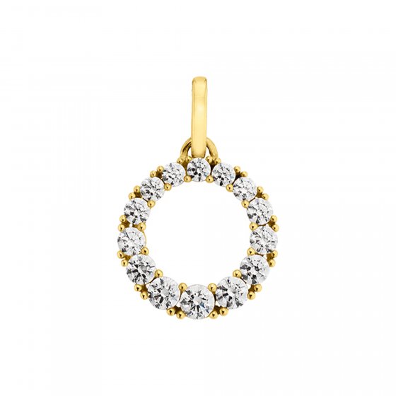 Anhänger Gold 333 mit 14 weißen Zirkonia-Steinen 