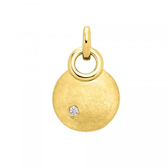 Anhänger Gold 585 mattiert mit Brillant 0,02ct. 