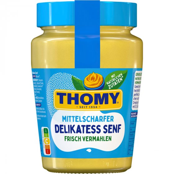 Thomy Delikatess Senf mittelscharf der Klassiker im Glas 250ml 