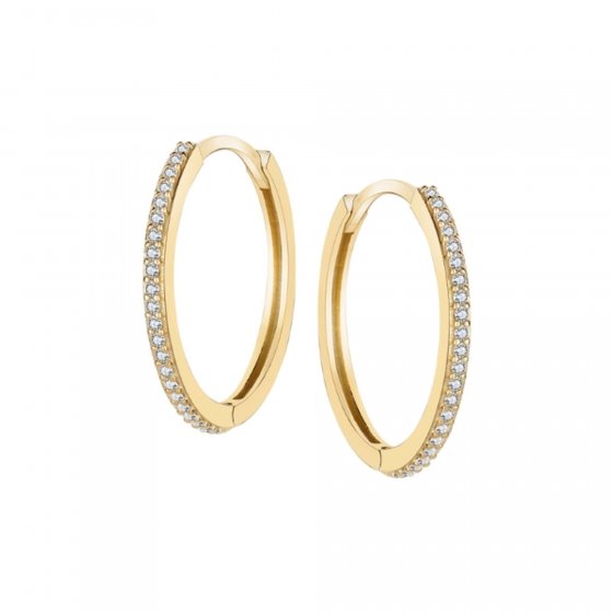 Ohrringe Silber 925 vergoldet mit weißen Zirkonia-Steinen 