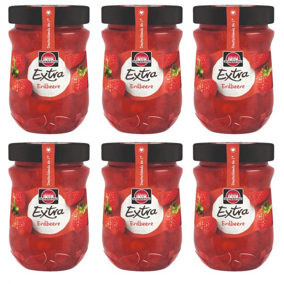 Schwartau Extra Erdbeere Frühstück Fruchtaufstrich vegan 340g 6er Pack 