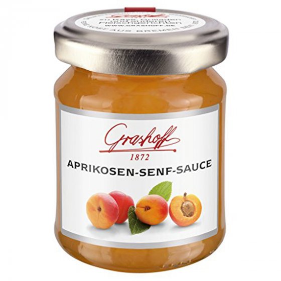 Grashoff Aprikosen Senf Sauce angenehm scharfer Delikatesssenf 125ml 