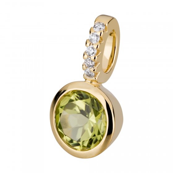 Anhänger Gold 585 mit 5x Brillant zus. 0,02ct. und Peridot 