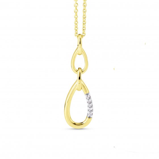 Halskette Gold 585 mit 5 natürlichen Brillanten zus. 0,025ct. 