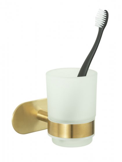Turbo-Loc® Zahnputzbecher Mod. Orea Uno Gold Matt, Befestigen ohne bohren 