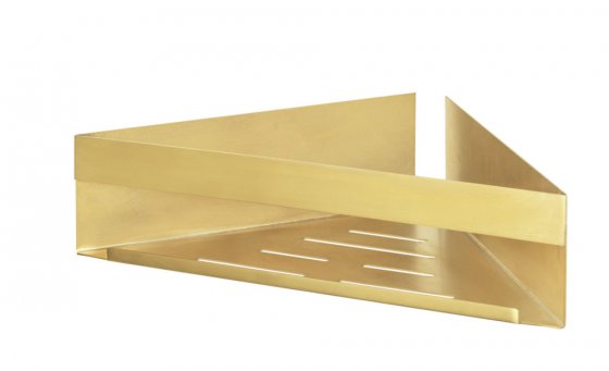 Turbo-Loc® Eckablage Mod. Genova Gold Matt, befestigen ohne Bohren mit Spezial-Klebepad 