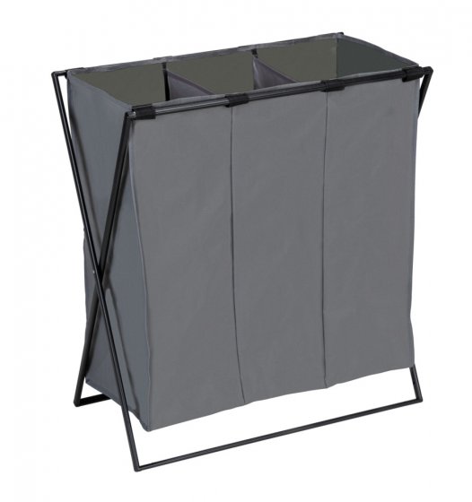 Wäschesammler Mod. Trio XL Grau, mit drei Fächern 
