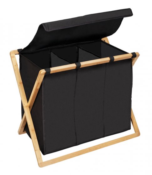 Wäschesammler Trio Mod. Ecori, FSC®-zertifizierter Bambus, recyceltes Polyester 
