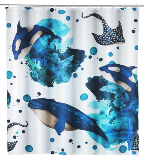 Duschvorhang Mod. Aquaris, 180 x 200 cm, Textil (100 % recyceltes Polyester) 