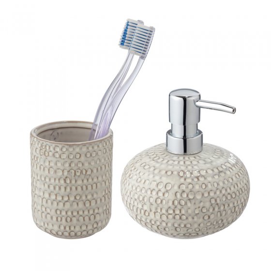 Waschtisch-Set Mod. Pergole, 2-teilig, 1 Seifenspender, 1 Zahnputzbecher 