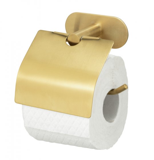 Turbo-Loc® Toilettenpapierhalter mit Deckel Mod. Orea Gold Matt, Befestigen ohne bohren 