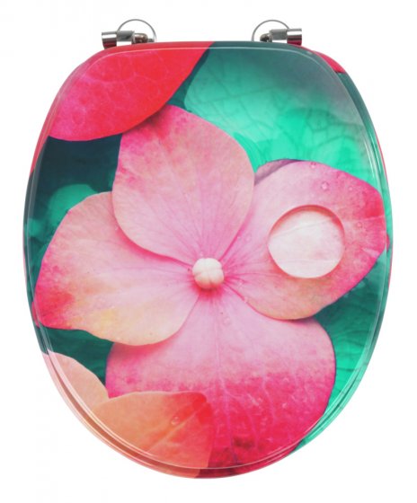 WC-Sitz MDF Mod. Flower, foliert und feuchtigkeitsresistent
