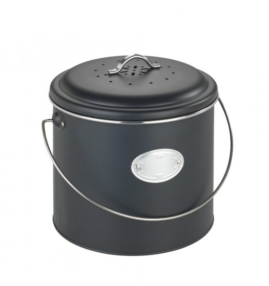 Komposteimer Mod. Nero 6 L, inklusive 3 Aktivkohlefiltern zum Wechseln 