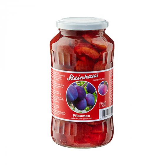 Steinhaus Pflaumen halbe Frucht gezuckert feine Frucht 720ml 