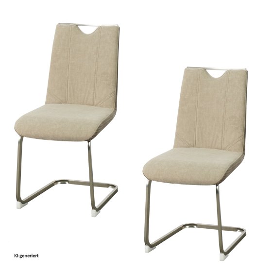 Schwingstuhl Taupe/Cord 2er Set Emrys 