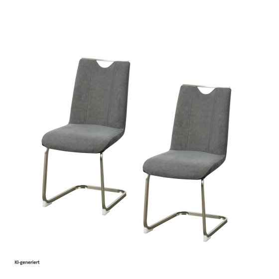 Schwingstuhl Antikanthrazit/Grau 2er Set Emrys 