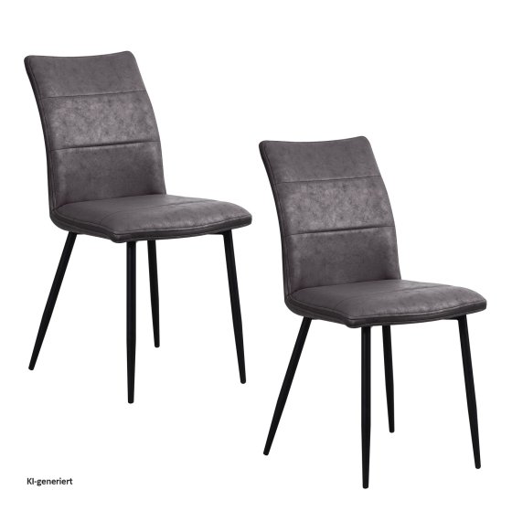 Esszimmerstuhl 2er Set Antikanthrazit Vasile 