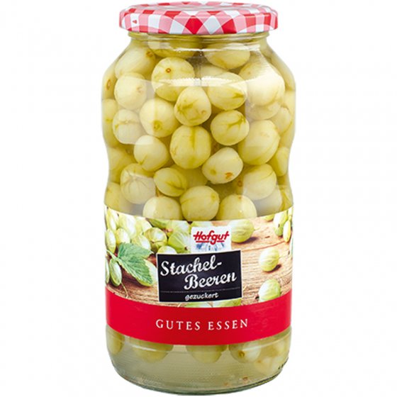 Hofgut Stachelbeeren gezuckert fruchtig süß im Glas Gutes Essen 720ml 