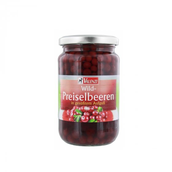 Valenzi Wild Preiselbeeren stark gezuckert im Glas 540g 12er Pack 