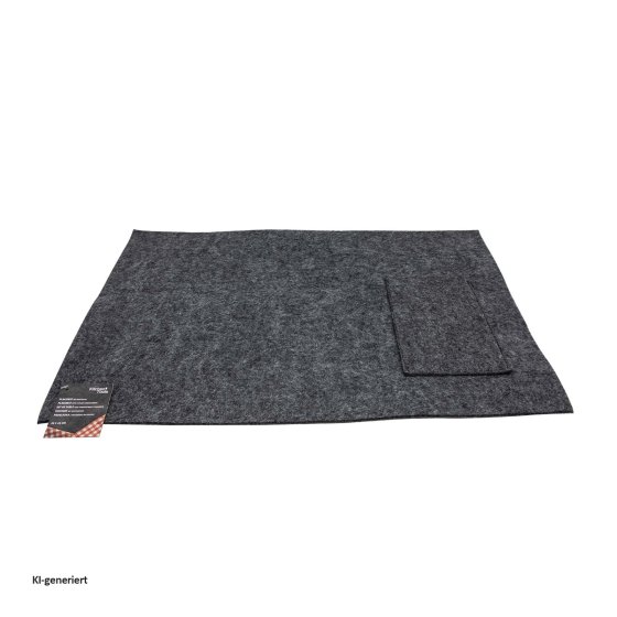 Platzset 4er Set  mit Bestecktasche Dunkelgrau Hellgrau 