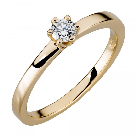 Ring Gold 585 mit natürlichem Brillant 0,25 ct. 