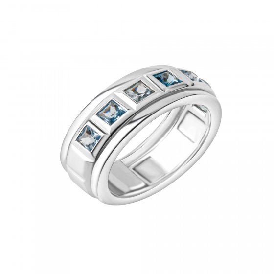 Ring 925 Silber rhodiniert Blautopas 