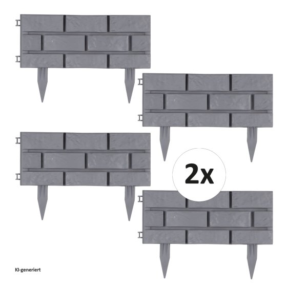 Beeteinfassung Steinmauer Grau Nessa 