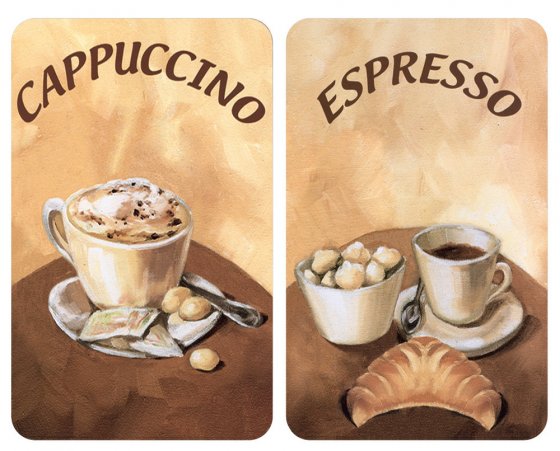 Herdabdeckplatte Universal Kaffee 2er Set, für alle Herdarten