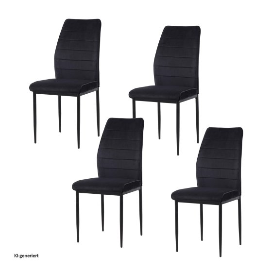 Stuhl Madison Velvet Schwarz 
