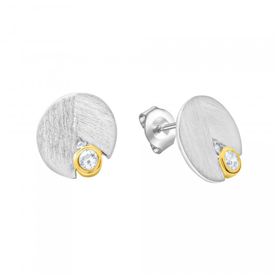 Ohrring 925 Silber vergoldet Zirkonia 