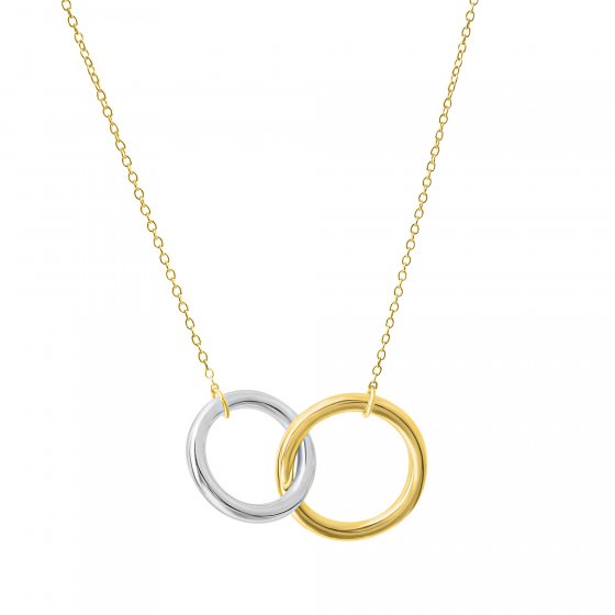 Halskette 925 Sterling Silber zweifarbig 