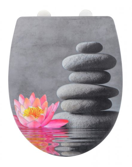WC-Sitz Mod. Water Lily mit Relief, aus bruchstabilem Thermoplast 