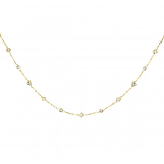 Halskette Choker 925 Silber vergoldet mit Zirkonia 