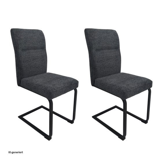 Schwingstuhl Liron Anthrazit 2er-Set 